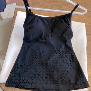 PROFILE BLACK CUTOUT TANKINI TOP.  NEW WITH TAGS.